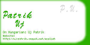 patrik uj business card